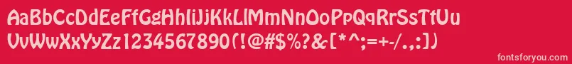 Hobodee Font – Pink Fonts on Red Background