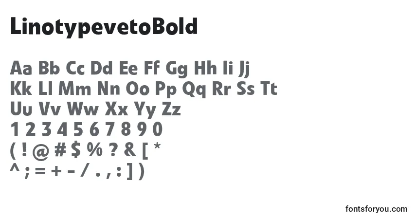 Schriftart LinotypevetoBold – Alphabet, Zahlen, spezielle Symbole