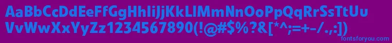 フォントLinotypevetoBold – 紫色の背景に青い文字