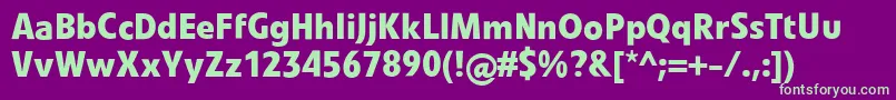 フォントLinotypevetoBold – 紫の背景に緑のフォント