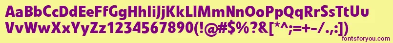 LinotypevetoBold Font – Purple Fonts on Yellow Background