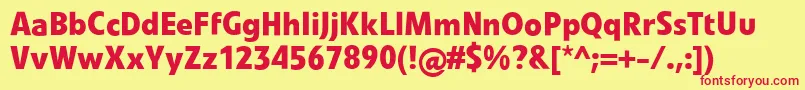 LinotypevetoBold Font – Red Fonts on Yellow Background