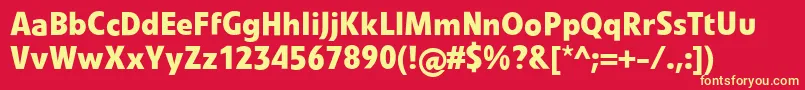 LinotypevetoBold Font – Yellow Fonts on Red Background