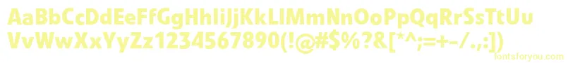 フォントLinotypevetoBold – 白い背景に黄色の文字