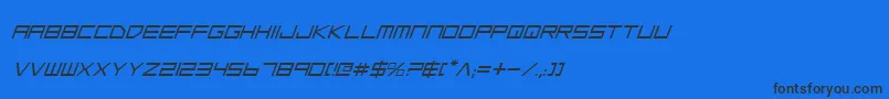 Czcionka LowGunScreenItalic – czarne czcionki na niebieskim tle
