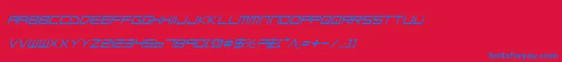 LowGunScreenItalic Font – Blue Fonts on Red Background
