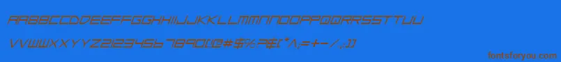 LowGunScreenItalic Font – Brown Fonts on Blue Background