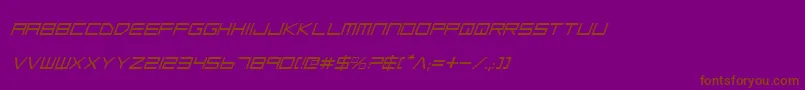 LowGunScreenItalic Font – Brown Fonts on Purple Background