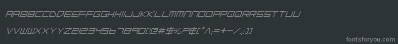 LowGunScreenItalic Font – Gray Fonts on Black Background