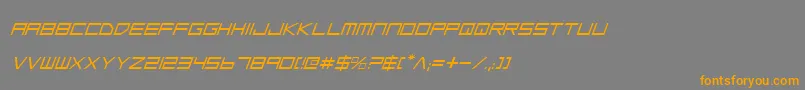 Czcionka LowGunScreenItalic – pomarańczowe czcionki na szarym tle