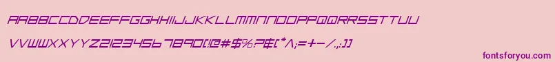 LowGunScreenItalic-Schriftart – Violette Schriften auf rosa Hintergrund
