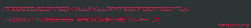 LowGunScreenItalic Font – Red Fonts on Black Background
