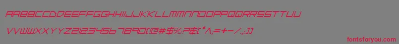 LowGunScreenItalic Font – Red Fonts on Gray Background