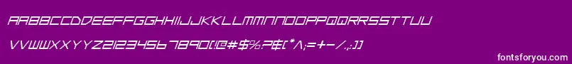 LowGunScreenItalic Font – White Fonts on Purple Background