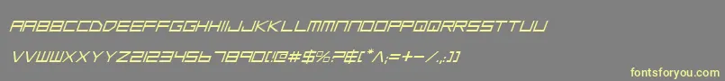 LowGunScreenItalic Font – Yellow Fonts on Gray Background