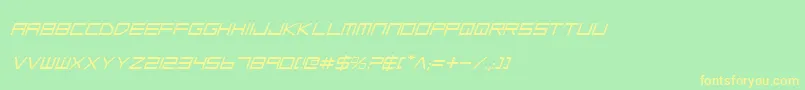 LowGunScreenItalic Font – Yellow Fonts on Green Background