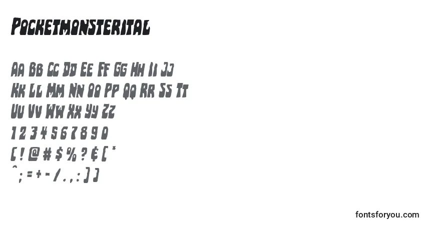 Schriftart Pocketmonsterital – Alphabet, Zahlen, spezielle Symbole