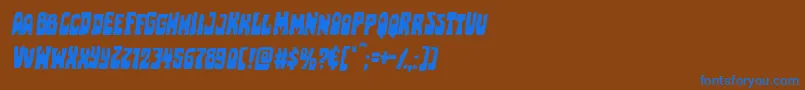 フォントPocketmonsterital – 茶色の背景に青い文字