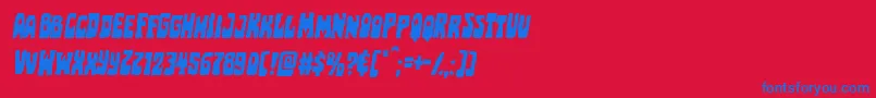 Pocketmonsterital Font – Blue Fonts on Red Background