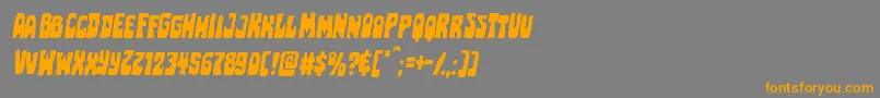Pocketmonsterital-Schriftart – Orangefarbene Schriften auf grauem Hintergrund