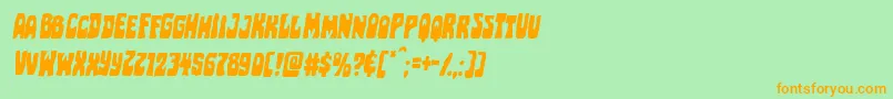 Czcionka Pocketmonsterital – pomarańczowe czcionki na zielonym tle