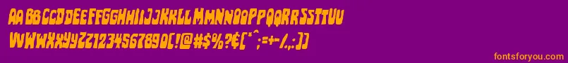 Czcionka Pocketmonsterital – pomarańczowe czcionki na fioletowym tle