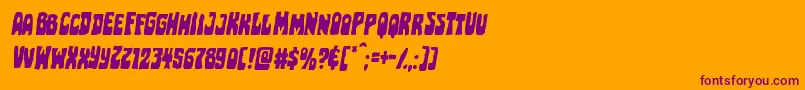 フォントPocketmonsterital – オレンジの背景に紫のフォント