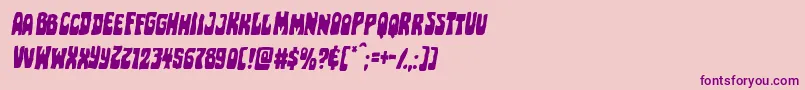 Pocketmonsterital-Schriftart – Violette Schriften auf rosa Hintergrund