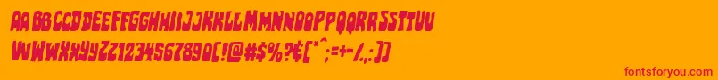 Pocketmonsterital Font – Red Fonts on Orange Background