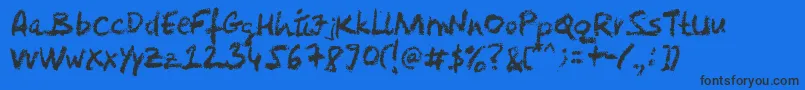 Levicrayola Font – Black Fonts on Blue Background