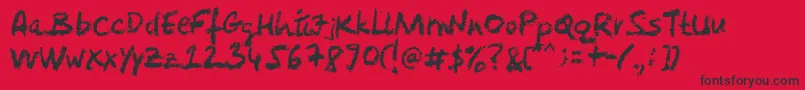 Levicrayola Font – Black Fonts on Red Background