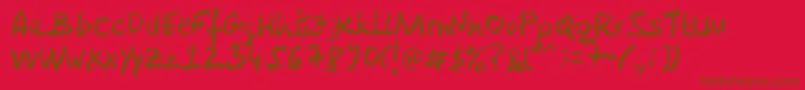 Levicrayola Font – Brown Fonts on Red Background