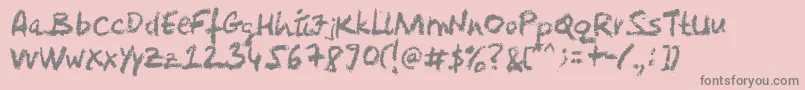 Levicrayola-Schriftart – Graue Schriften auf rosa Hintergrund