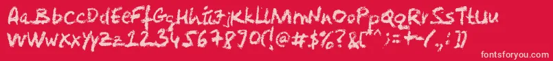 Levicrayola Font – Pink Fonts on Red Background