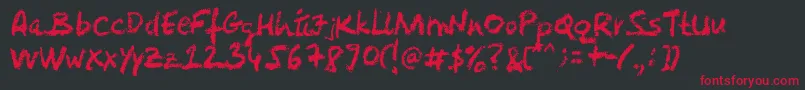 Levicrayola Font – Red Fonts on Black Background