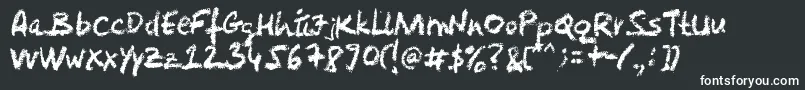 Levicrayola Font – White Fonts on Black Background