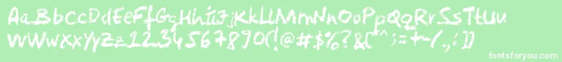 Levicrayola Font – White Fonts on Green Background
