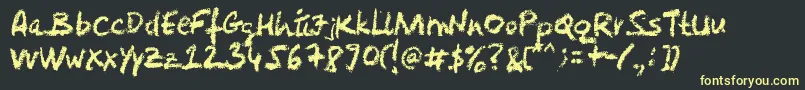 Levicrayola Font – Yellow Fonts on Black Background