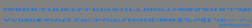 フォントAlphamensemital – 灰色の背景に青い文字