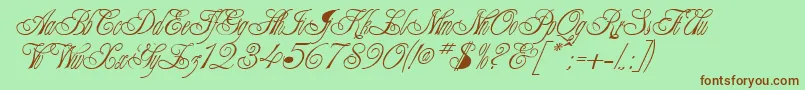 TeruskaRegular Font – Brown Fonts on Green Background