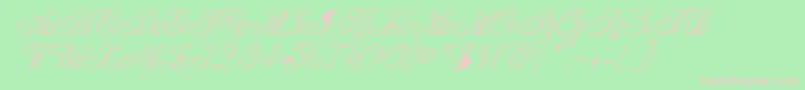 TeruskaRegular Font – Pink Fonts on Green Background