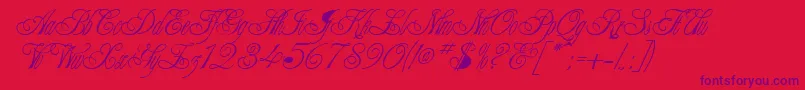 TeruskaRegular Font – Purple Fonts on Red Background