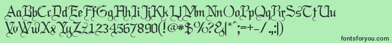 フォントLabrit ffy – 緑の背景に黒い文字