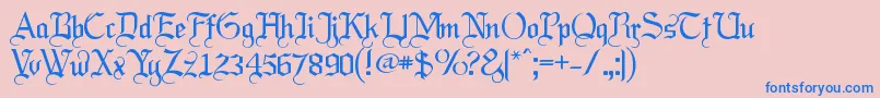 Labrit ffy-Schriftart – Blaue Schriften auf rosa Hintergrund