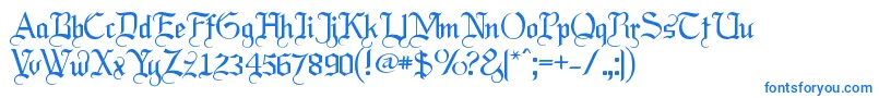 Labrit ffy-Schriftart – Blaue Schriften auf weißem Hintergrund