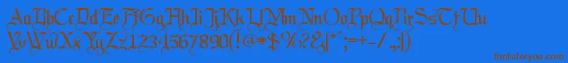Labrit ffy-Schriftart – Braune Schriften auf blauem Hintergrund