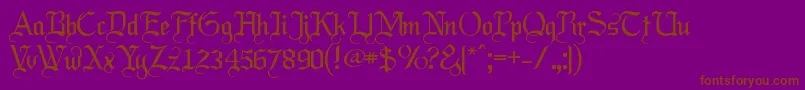 フォントLabrit ffy – 紫色の背景に茶色のフォント