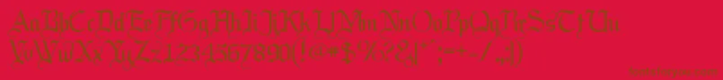 Labrit ffy-Schriftart – Braune Schriften auf rotem Hintergrund
