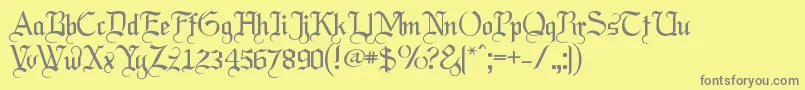 フォントLabrit ffy – 黄色の背景に灰色の文字
