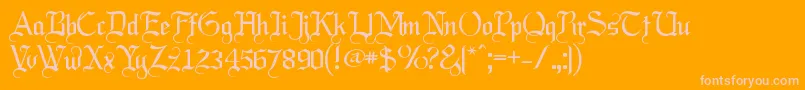 Labrit ffy-fontti – vaaleanpunaiset fontit oranssilla taustalla